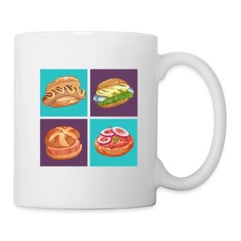 German Streetfood Kollektion Kunstwerk Essen to go - Tasse - Weiß - Rechts