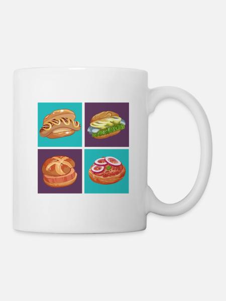 German Streetfood Kollektion Kunstwerk Essen to go - Tasse - Weiß