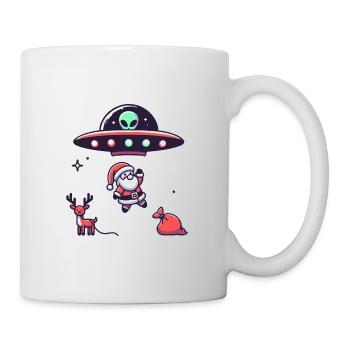 Enlèvement par un extraterrestre du Père Noël - Mug blanc - blanc - Droite