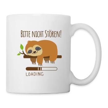 Schlafendes Faultier auf einem Ast - Tasse - Weiß - Rechts