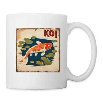 Koi Vintage Schild - Tasse - Weiß - Rechts
