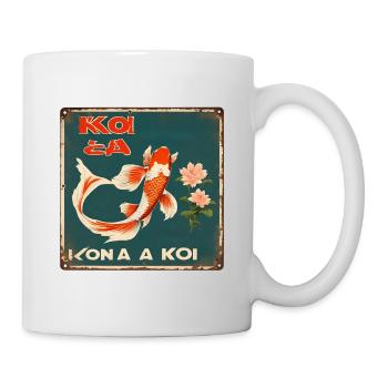 Koi Vintage Schild 2 - Tasse - Weiß - Rechts