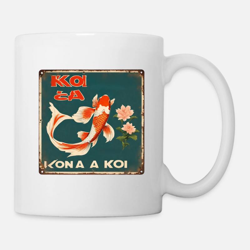Koi Vintage Schild 2 - Tasse - Weiß