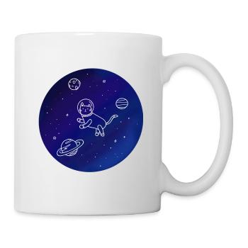 Doodle-Style Hand Drawn Space Cat - Mug - white - Right