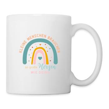 Kleine Menschen brauchen...Personalisierbar - Tasse - Weiß - Rechts