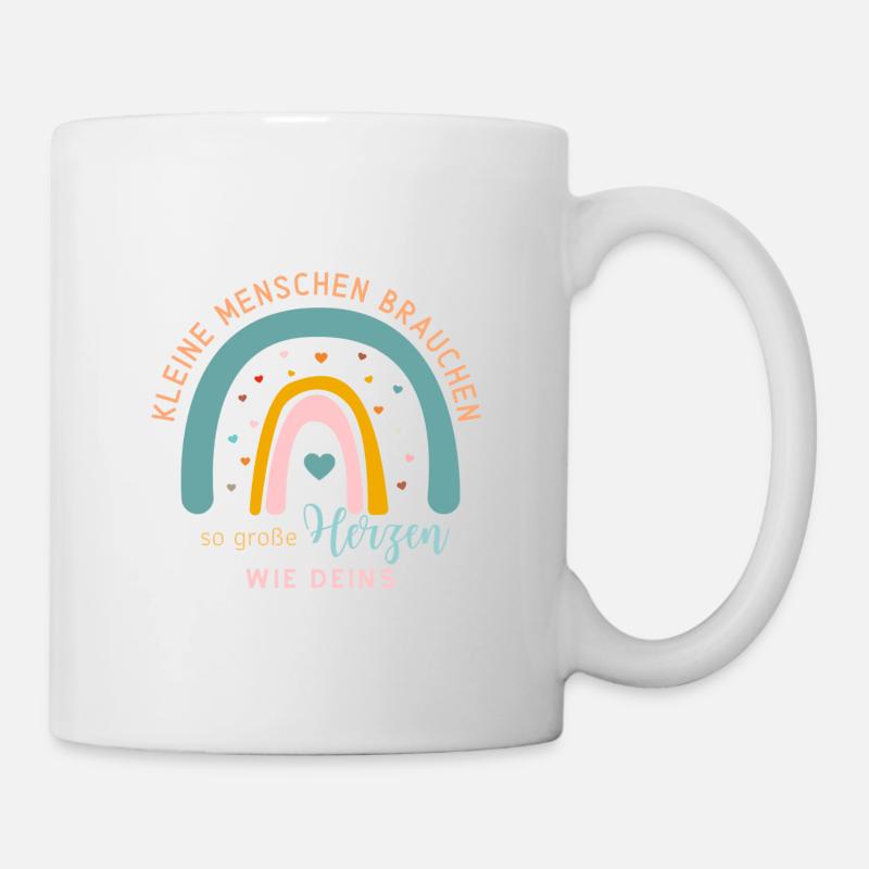Kleine Menschen brauchen...Personalisierbar - Tasse - Weiß