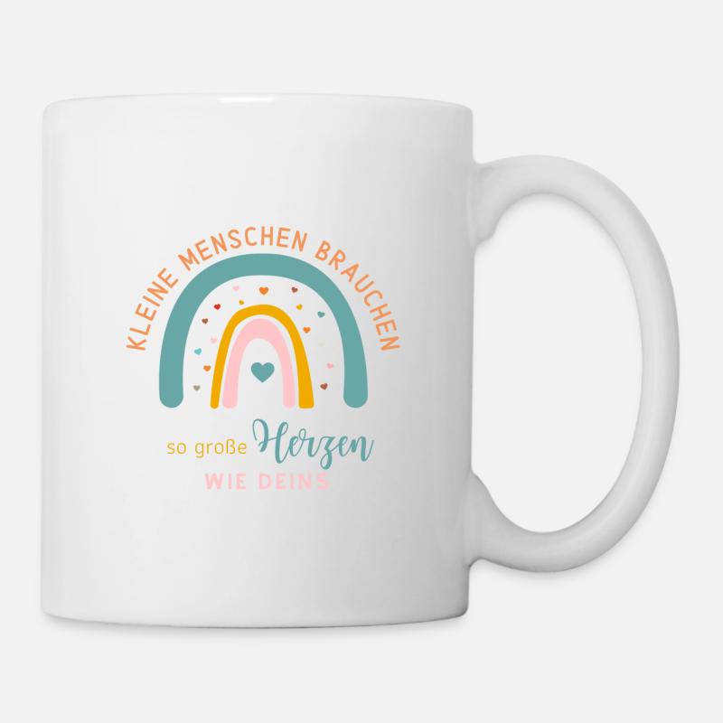 Kleine Menschen brauchen...Personalisierbar - Tasse - Weiß