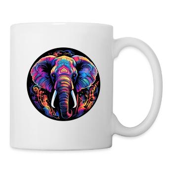 Elephant Neon Gift Wildlife Fans Ivory - Mug - white - Right