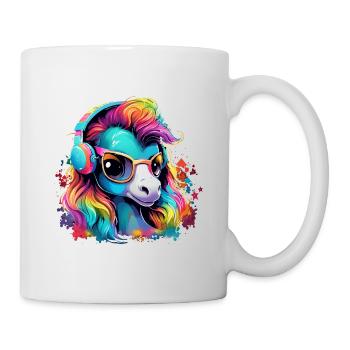 Cute foal with headset gift equestrian sport - Mug - white - Right