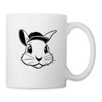 Hase mit Basecap | Hopper Hat | Sandhos - Tasse - Weiß - Rechts