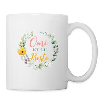 Omi ist die Beste! Personalisierbares Design - Tasse - Weiß - Rechts