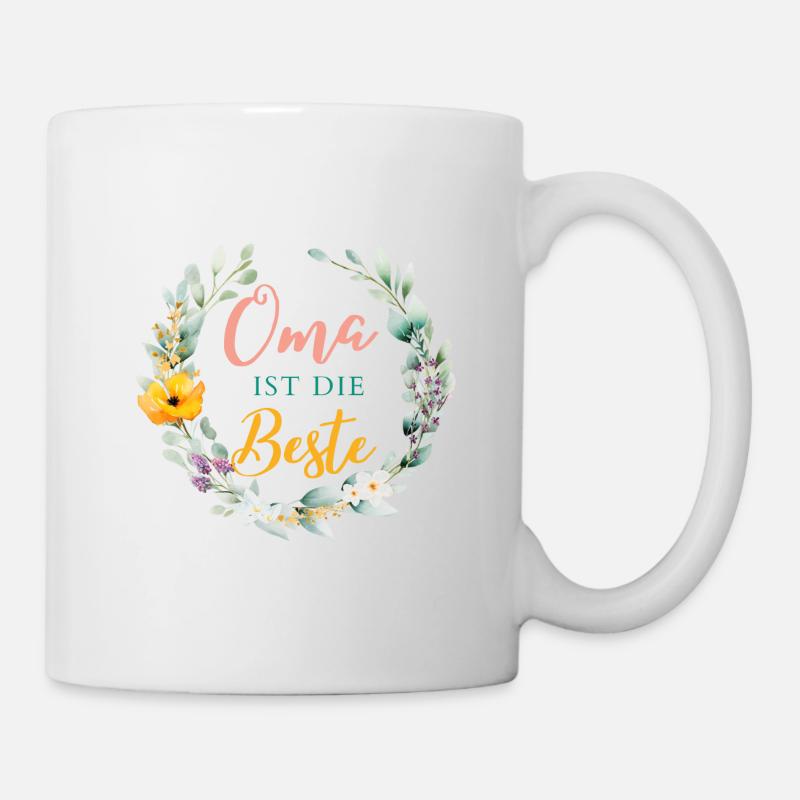 Oma ist die Beste! Personalisierbares Design - Tasse - Weiß