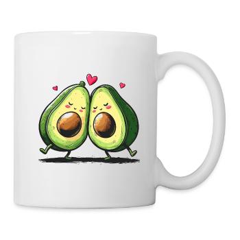 Avocados in Love - Avocado Couple Family Hearts - Mug - white - Right