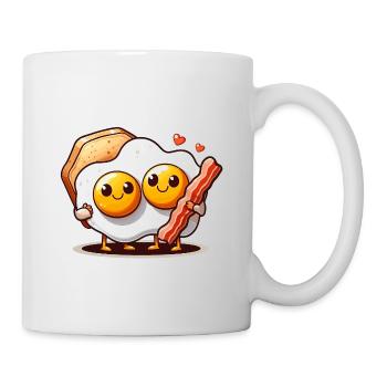 Fried eggs in love with bacon - pair with bacon - Mug - white - Right