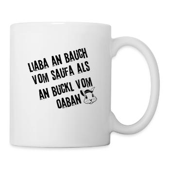 LiabaAnBauch_Genuss | Redewendung - Tasse - Weiß - Rechts