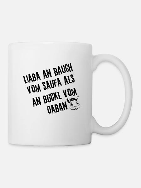 LiabaAnBauch_Genuss | Redewendung - Tasse - Weiß