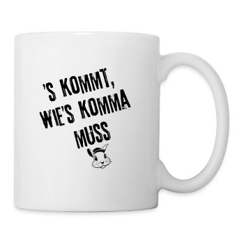 Komma wie´s kommt | Redewendung - Tasse - Weiß - Rechts