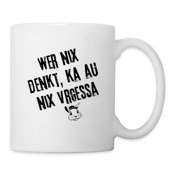 Vergesslicher Kopf | Redewendung - Tasse - Weiß - Rechts