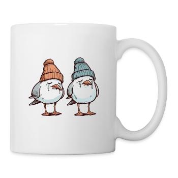 Sad Seagulls - Moin Seagull with Beanie Hat - Mug - white - Right