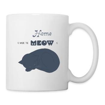 La maison est là où se trouve le miaulement (petite boule de poils) - Mug blanc - blanc - Droite