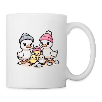 Ducks Family Father Mom Three Kids Hat - Mug - white - Right