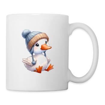 Mignon petit canard blanc canard avec chapeau - Mug blanc - blanc - Droite