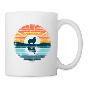 Shetland Sheepdog Vintage Sunset - Tasse - Weiß - Rechts
