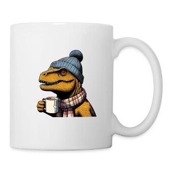 T-Rex Dino dinosaure bonnet chapeau café thé Rex - Mug blanc - blanc - Droite