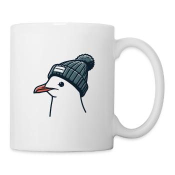Mouette Moin avec bonnet - T-shirt - Mug blanc - blanc - Droite
