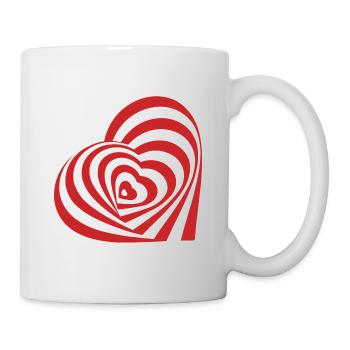 Herz Liebe Moderne Herzen - Tasse - Weiß - Rechts