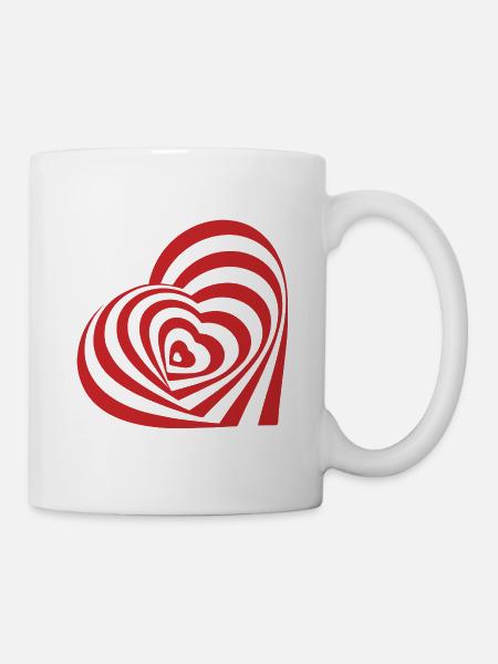 Herz Liebe Moderne Herzen - Tasse - Weiß