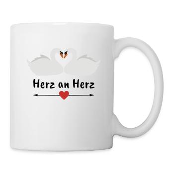 Herz an Herz - Tasse - Weiß - Rechts