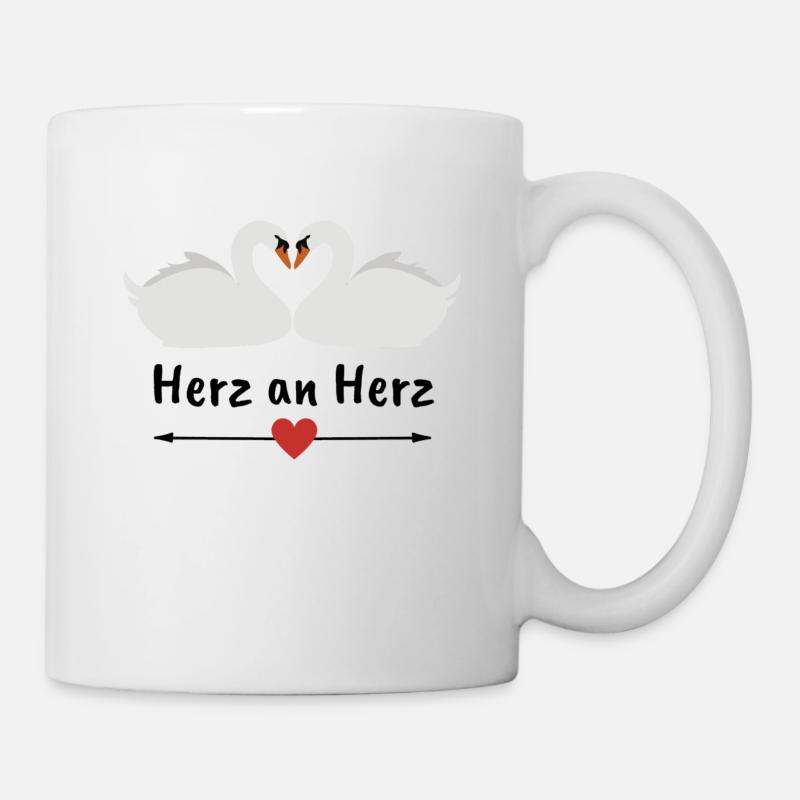 Herz an Herz - Tasse - Weiß