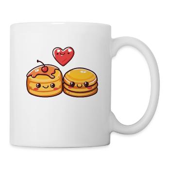 Crêpe Couple Amour Coeur Saint Valentin - Mug blanc - blanc - Droite