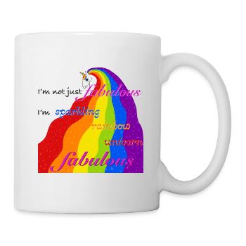 Funkelndes Regenbogen-Einhorn fabelhaft - Tasse - Weiß - Rechts