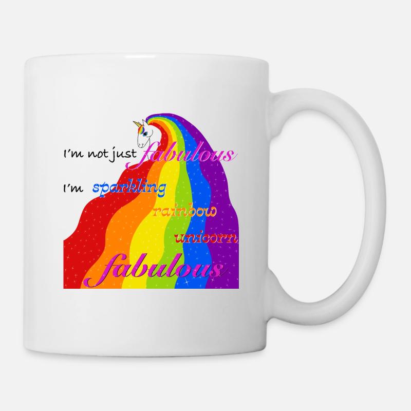 Sparkling rainbow unicorn fabulous - Mug - white