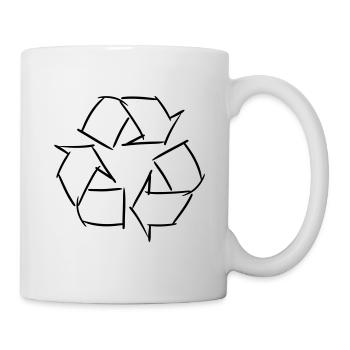 Icône / signe recyclé, dessin décoratif. - Mug blanc - blanc - Droite
