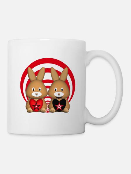 Hasen Liebe mit Herzen. - Tasse - Weiß