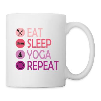 Eat, Sleep, Do Yoga and Repeat - Mug - white - Right