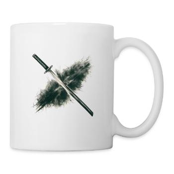 Dessin au fusain de Katana - Mug blanc - blanc - Droite