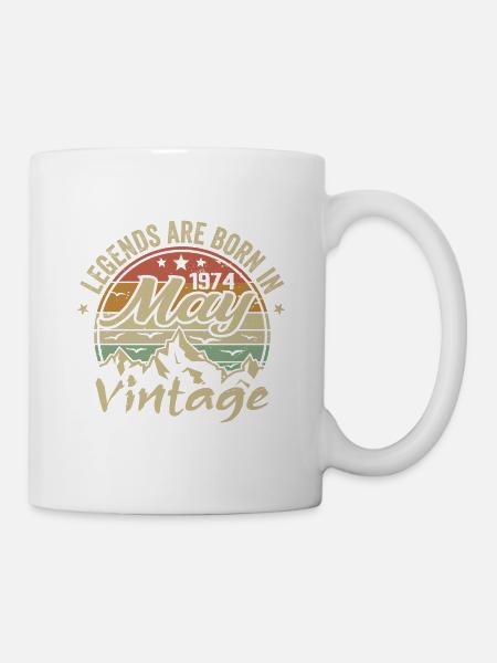 Mai 1974 Cadeau Anniversaire 1974 Vintage 1974 - Mug blanc - blanc