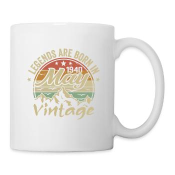 Mai 1940 Vintage Geschenk zum Jubiläum der 1940er Jahre - Tasse - Weiß - Rechts