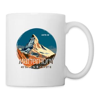 Matterhorn Zermatt Andenken Wandern Koordinaten - Tasse - Weiß - Rechts