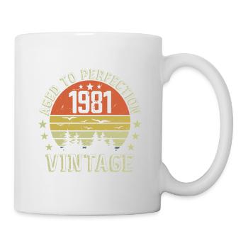 1981 Jahrgang Jahrgang Jahrgang 1981 1981 Geburtstagsgeschenk - Tasse - Weiß - Rechts
