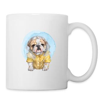 Bulldog in the rain - Mug - white - Right
