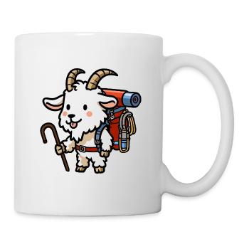 Mountaineer Goat Bock avec sac à dos Wanderlust - Mug blanc - blanc - Droite