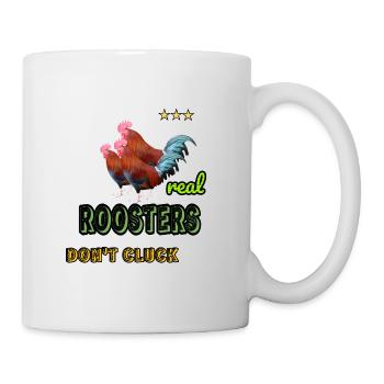 Echte Hähne - Tasse - Weiß - Rechts