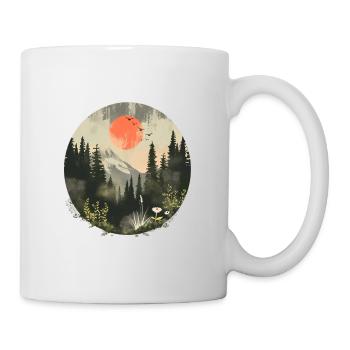 Aufgehende Sonne Natur Tierwelt Malerei - Tasse - Weiß - Rechts