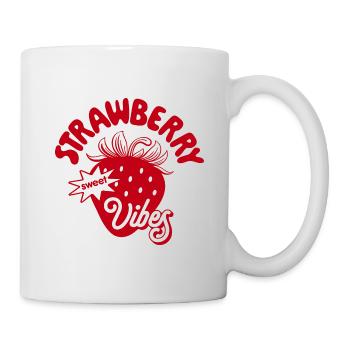 Strawberry Vibes Trendy Erdbeere Streetwear - Tasse - Weiß - Rechts
