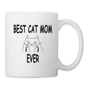 Katzen Shirt-Beste Katzen Mama Shirt - Tasse - Weiß - Rechts